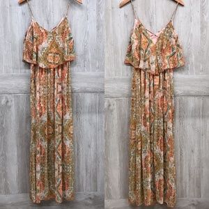 Aggy Aztez Ruffle Top Elastic Waist Maxi BB373